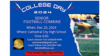 Imagen principal de Early Sign-up H.S Senior Combine 2024