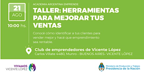 AAE en Emprendedores VL - Taller "Herramientas para mejorar tus ventas" - Vicente López, Buenos Aires