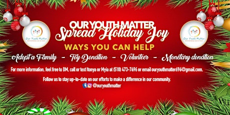 Imagen principal de VOLUNTEERS NEEDED! Our Youth Matter Toy Giveaway