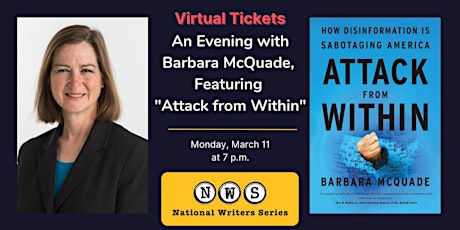 Virtual Tickets to Barbara McQuade, Featuring "Attack from Within" primary image
