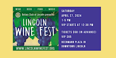 Lincoln Wine Fest - 4/27/24 primary image