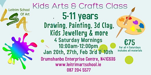 Kids Class, 5-11yrs,4 Sat Morns,10am-12pm, Jan 20, 27.Feb 3rd & 10th primary image