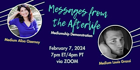 Imagem principal de Messages from the Afterlife with Mediums Alisa Ozernoy & Louis Grassi