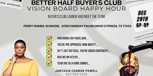 Primaire afbeelding van Better Half Buyer's Club Exclusive Vision Board Happy Hour