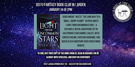 Sci Fi/Fantasy Book Club w/ Arden: Light From Uncommon Stars primary image