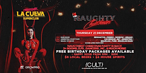 La Cueva Superclub Thursdays | SYDNEY | THU 21 DEC  | NAUGHTY CHRISTMAS primary image
