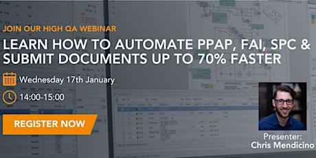 Webinar: Automate PPAP, FAI, SPC & Submit Docs up to 70% Faster primary image