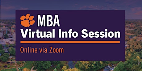 Imagem principal do evento Interactive Online Info Session | Clemson MBA