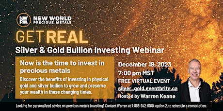 Image principale de Get Real - Gold and Silver Investing Webinar