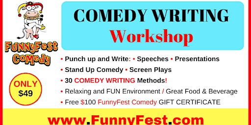 Primaire afbeelding van Comedy WRITING WORKSHOP - 30 tips - Saturday, MAY 11 @ 1pm - YYC / Calgary