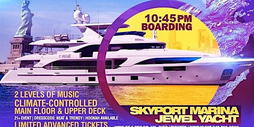 Imagen principal de NYC HipHop vs Reggae Saturday Night Cruise Jewel Yacht Skyport Marina 2024