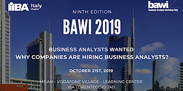 Business Analysis Workshop Italy - BAWI - 2019 (7 CDU/PDU!)
