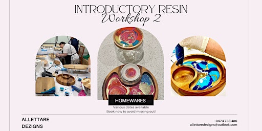 Imagem principal do evento Resin Homewares Workshop in Lake Mac with Chris from Allettare Dezigns