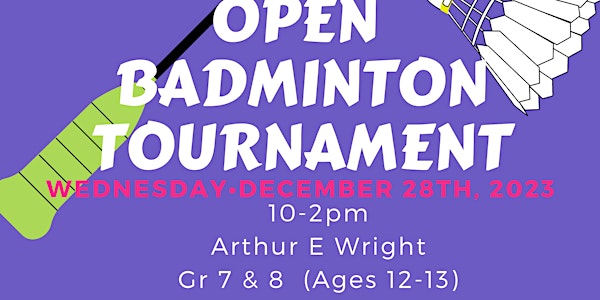 MYAC Singles Badminton Tournament (Grades 7-8)