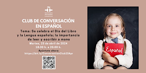 Primaire afbeelding van Online Spanish Conversation Club - Tuesday, 23 April 2024 - 6.30 PM