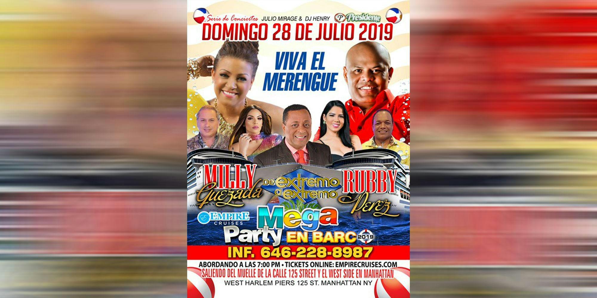 Merengue Boat Party con Milly Quezada & Ruby Perez