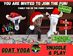 CHRISTMAS Goat Yoga  at the Funny Farm(Bring your family & friends!) primary image