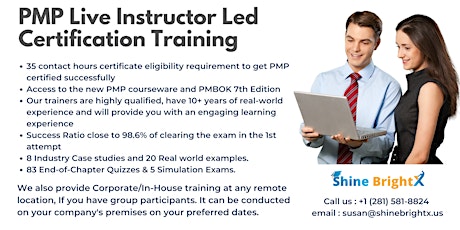 PMP Live Instructor Led Certification Training Bootcamp Racine, WI