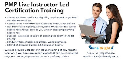 PMP Live Instructor Led Certification Training Bootcamp Bloomington, IL primary image