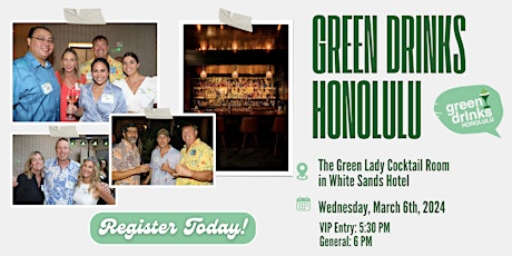 Primaire afbeelding van Green Drinks Honolulu at the Green Lady Cocktail Room!