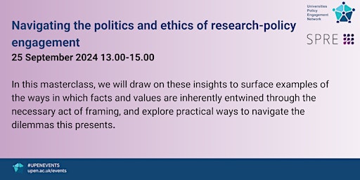 Masterclass: Navigating politics and ethics of research-policy engagement primary image