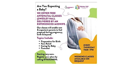 FREE Antenatal Classes delivered by experienced midwife.