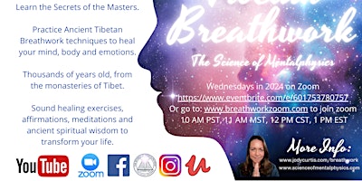 Hauptbild für FREE Weekly Wednesday Tibetan Breathwork Practice for Health and Happiness