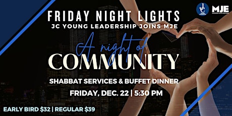 MJE + JC Young Leadership Community Shabbat Dinner + Services|Unity Shabbat primary image