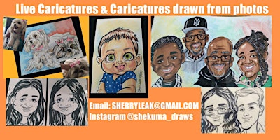 Imagem principal de Live Caricatures drawn from photos for Mother's Day & Graduation Gifts