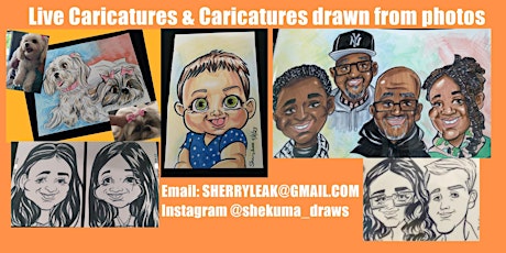 Live Caricatures drawn from photos for Mother's & Father's Day gifts