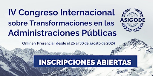 Image principale de IV Congreso Intl sobre Transformaciones en las  Administraciones Públicas