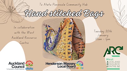 Hand stitched bags with the West Auckland Resource Centre primary image
