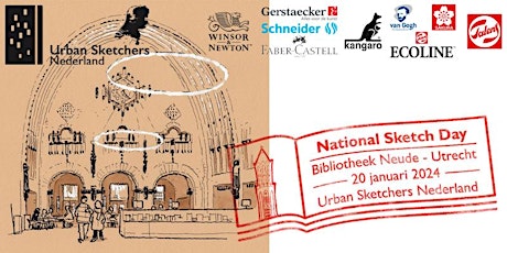Primaire afbeelding van National Sketch Day Utrecht - 20 januari 2024 - Urban Sketchers Netherlands