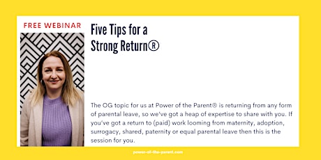 Five Tips for a Strong Return