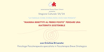 Hauptbild für Cristina di Loreto presenta "Mamma: riprenditi il tuo tempo!"