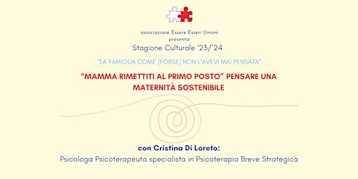 Hauptbild für Cristina di Loreto presenta "Mamma: riprenditi il tuo tempo!"