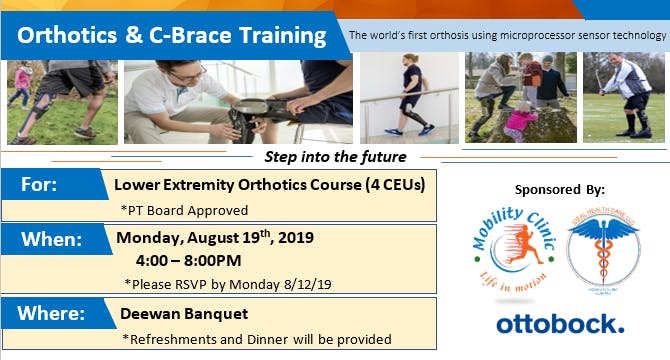Orthotics & C-Brace Training Course 1 (PT board approved - 4 CEUs)