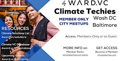 Primaire afbeelding van Climate Techies DC / Baltimore Sustainability & Networking Meetup