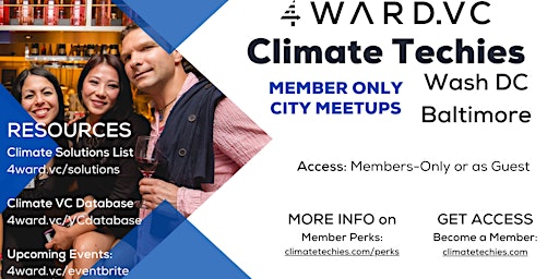 Immagine principale di Climate Techies DC / Baltimore Sustainability & Networking Meetup 