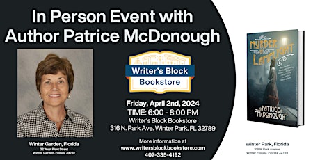 In Person Event with Author Patrice McDonough