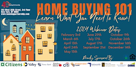 Imagen principal de Housing Partnership Home Buying 101 Webinars 2024