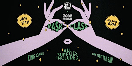 Imagen principal de Mardi Gras Mask Making Class at Zony Mash Beer Project!