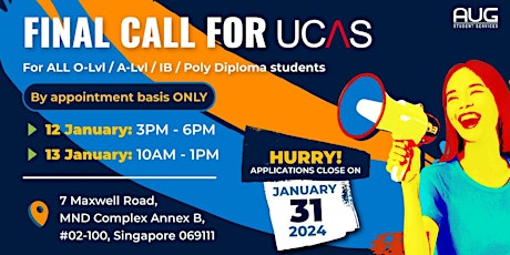 UCAS Final Call! - 12 & 13 January 2024 primary image