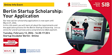 Hauptbild für Berlin Startup Scholarship @ Startup Incubator Berlin - Your Application