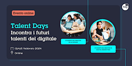 Talent Days | Incontra i futuri talenti del digitale | Febbraio 2024 primary image