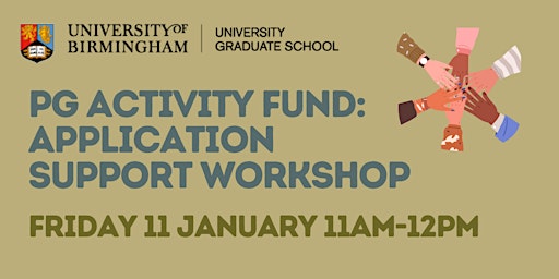 Hauptbild für Postgraduate Activity Fund: Application Workshop (Online)