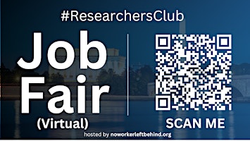 Primaire afbeelding van #ResearchersClub Virtual Job Fair / Career Expo Event #DC #IAD