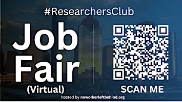 Imagem principal de #ResearchersClub Virtual Job Fair / Career Expo Event #Houston #IAH