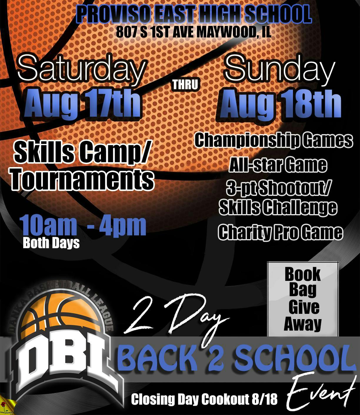 4th ANNUAL DBL SUMMER CAMP/BOOKBAG GIVE AWAY