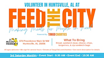 Primaire afbeelding van Feed The City Huntsville: Making Meals for People In Need